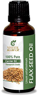 Flax Seed Oil -(Linum Usitatissimum)- Carrier Oil 100% Pure Natural Undiluted Uncut Therapeutic Grade Oil 33.81 Fl.OZ