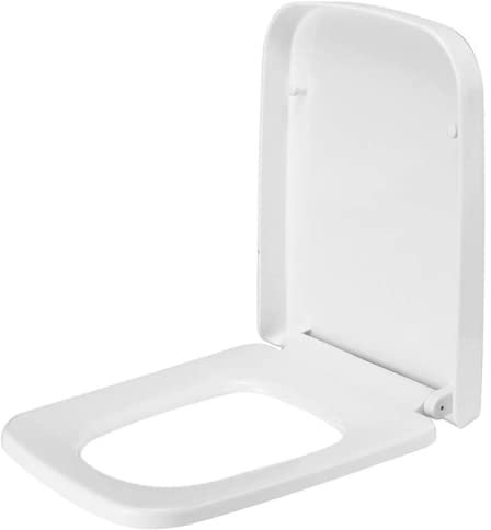 Elite White Square Toilet Seat with Top Fix Adjustable Hinges | Soft Close Lid | Quick Release for Easy Clean | Anti-Bacterial | Modern Luxury Design