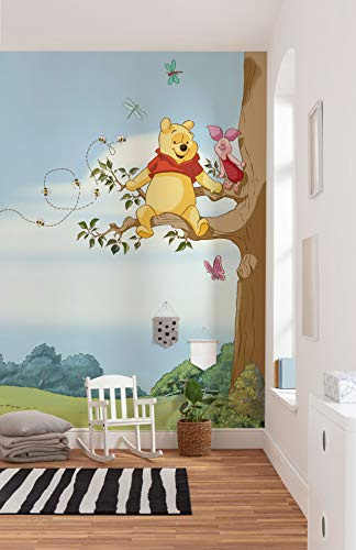 Komar Disney Fototapete | Winnie Pooh Tree | Größe: 184 x 254 cm (Breite x Höhe) | Baby, Tapete, Kinder, Wand, Kinderzimmer, Babyzimmer, Wand, Dekoration, Puh, der Bär | 4-4116
