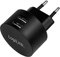 LogiLink - Cargador Móvil Interior, Estilo Clásico, USB, 2 Puertos, Negro