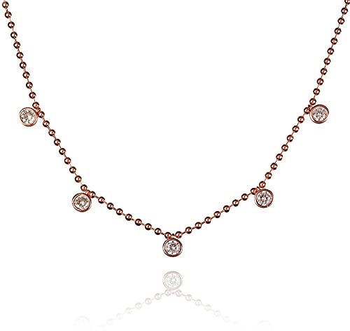 namana Choker Kette mit Anhängern für Frauen, Collier mit runden CZ Charms fur Damen, Elegante Halsreif Ketten, Halsketten für Frauen, Teenager, Mädchen, Schmuck-Geschenke für Damen