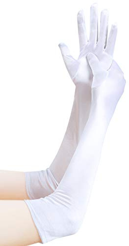 EORUBE 1920s Handschuhe für Damen Ellenbogen Lange | Satin Handschuhe Party Fasching Kostüm Handschuhe