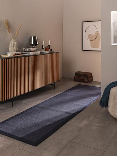 benuta Nest Sisal Naturfaser Teppich Sana - Blau 70x300 cm - Robuster Teppich für Esszimmer & Wohnzimmer - 100% Sisal Naturfaser - Zeitloses Design