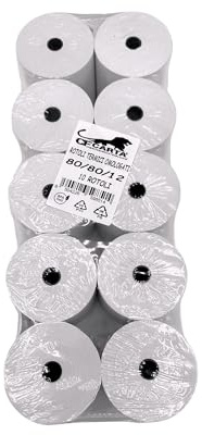 10 rotoli termici per scontrini 80x80 foro 12mm rotoli omologati con BPA FREE CF CARTA -rotolo da 70 metri 700 metri totali