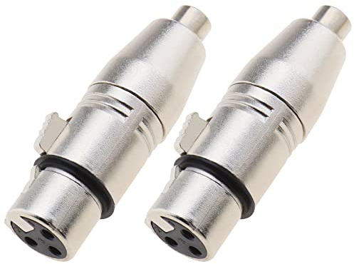 ECSiNG 2pcs 3 Broches XLR Femelle Jack vers RCA Femelle Adaptateur Audio Microphone Connecteur Micro XLR vers RCA Convertisseur Adaptateur Micro Extension Adaptateur Genre Changeur Coupleur