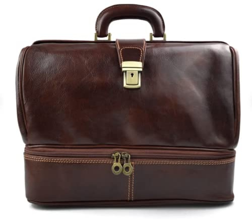 Modarno Doctor Beutel Leder Medizinische Tasche Damen Herren Tasche Retro Leder Medizinische Tasche Vintage, braun