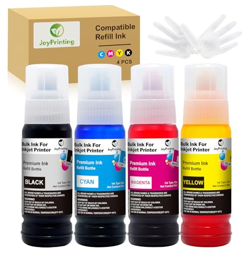 JoyPrinting E104 Tinte Kompatibel für Epson E104 Tintenflasche Multipack für Ecotank ET-2820 ET-2710 ET-2720 ET-2815 ET-2810 ET-2826 ET-1810 ET‑2711 ET-2712 ET-2715 ET-2714 ET-2721 ET2726 Druckertinte
