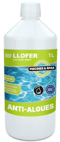 LLOFER - Anti Algue Piscine Concentré 1L - Algicide Piscine sans Sulfate de Cuivre - Eau Verte et Algues