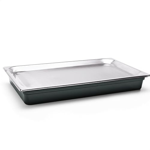 Kerafactum Kühlplatte Servierplatte mit Kühlschale Serviertablett 1 GN Platte Buffet-Kühlsystem 4 Wiederverwendbare Kühlakkus Edelstahl 18/10 Buffet-Präsentationsplatte Catering-Kühllösung