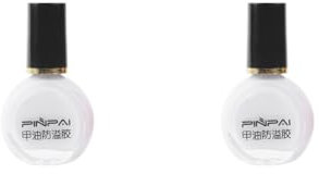 2 Set of Nail Polish Glue Peel Off Liquid Nail Art Tape Latex Tape Finger Skin Protected Liquid Nail Care Tool, White, 10ml