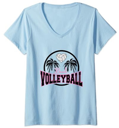 Damen Beachvolleyball T-Shirt mit V-Ausschnitt