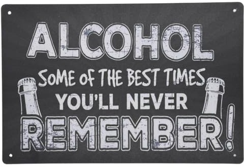 Second Ave Funny Joke Alcohol Best Times Metal Tin Retro Rectangle Home Bar Pub Wall Sign Plaque 30x20cm
