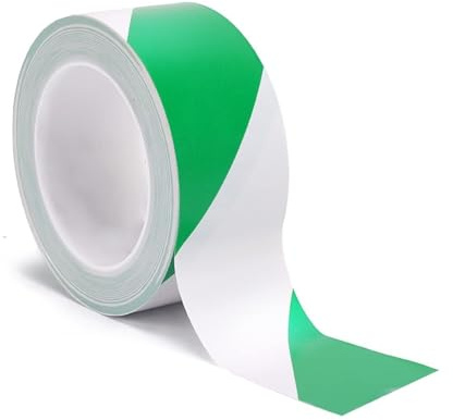 Nastro di sicurezza for segnalazione di pericolo verde/bianco - Nastro adesivo durevole in PVC for barriera di segnalazione, dimensioni personalizzabili, larghezza 20MM-150MM, lunghezza 33M - Nastro d