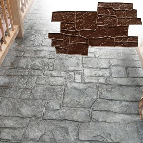 Moldes Hormigón Impreso Estera para Sellos de Hormigón Patrón de Pizarra, Caminos de Jardín/caminos/Patios Moldes de Sellos de Piedra, Almohadilla de Impresión de Textura de Hormigón de Mampostería