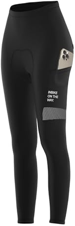 INBIKE Fahrradhose Damen Lang Radlerhose mit 3D Sitzpolsteru eine Tasche Atmungsaktiv Hochelastisch Fahrradbekleidung für Radfahren Laufen Fitness XG313