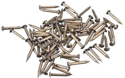 QUARKZMAN 250pz Chiodi Piccoli Piccoli 1.5mmx12mm(Dxl) Ottone Chiodi Hardware Chiodi Piccoli Chiodi Quadri per Scatole Decorative Fai da Te Legno Accessori Casa, Tonalità Bronzo