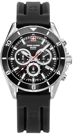 swiss alpine military Herren Uhr Analog Quarz Chronograph 7034.9837SAM Silikon