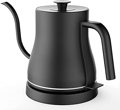 FHPEWXDG Teteras Tetera eléctrica Retro de Acero Inoxidable Calentador de Agua portátil con Apagado automático Cómodo/Negro