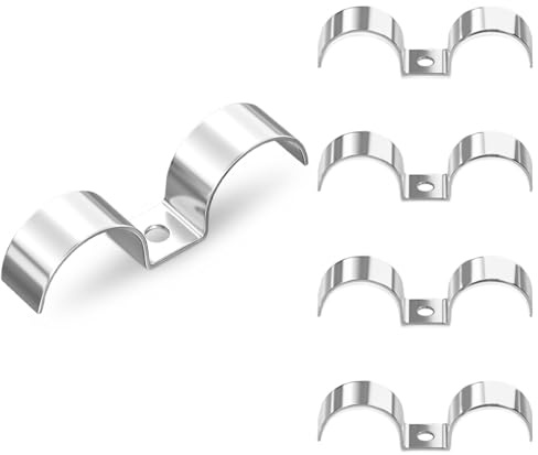 Kabelschellen zum Schrauben, Kabelhalter Schraubbar, Cable Clips, Doppelloch M-Rohrschellen Befestigungsschelle für Ø 8mm Kabel Unterputz Wasserrohre