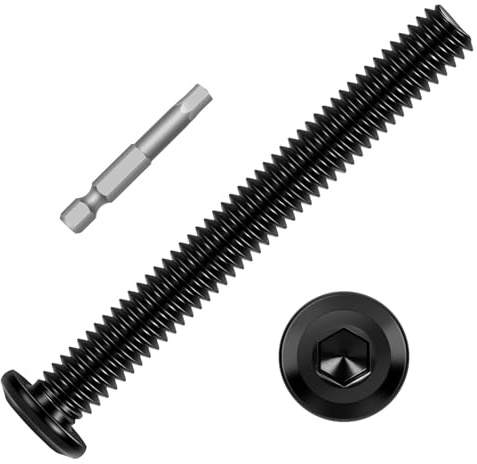 10 viti a testa piatta da 1/4-20 x 4, bulloni a testa piatta e rotonda, in acciaio inox 304, filettatura completa, rivestimento nero, punta per cacciavite inclusa