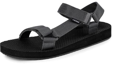 riemot Sandali Sportivi Uomo Estivi Sandali da Trekking Leggere Comode Antiscivolo Scarpe per All'aperto Escursionismo e Spiaggia Grigio EU45
