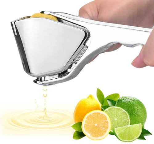 Exprimidor de cítricos de metal, exprimidor de limones, exprimidor de limas de acero inoxidable, exprimidor manual para un rendimiento significativamente mayor en limones