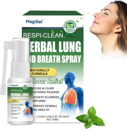 Spray per la Pulizia Dei Polmoni, Spray Polmonare Naturale Alle Erbe, Potente Supporto Polmonare, per la Respirazione, 30ml