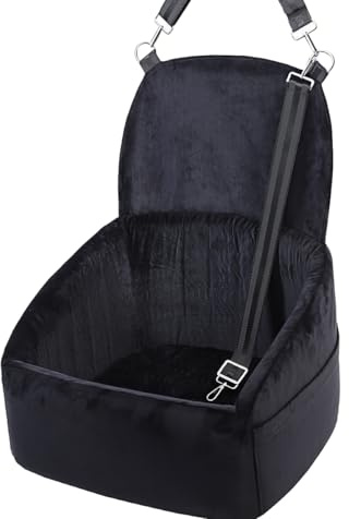 NUPIDA Dog Booster Car Seat with Extend Backrest for Small Medium Pet | Easy Install, Up to 30 lbs, Washable Removable Cover, Non-Slip Bottom, Large Storage Pockets, 2 Safety Leashes