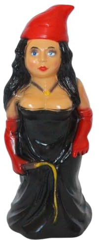 Gartenzwerg Domina Zwergenfrau 30 cm aus Kunststoff - Humorvolle Dekofigur für Garten & Innenbereich