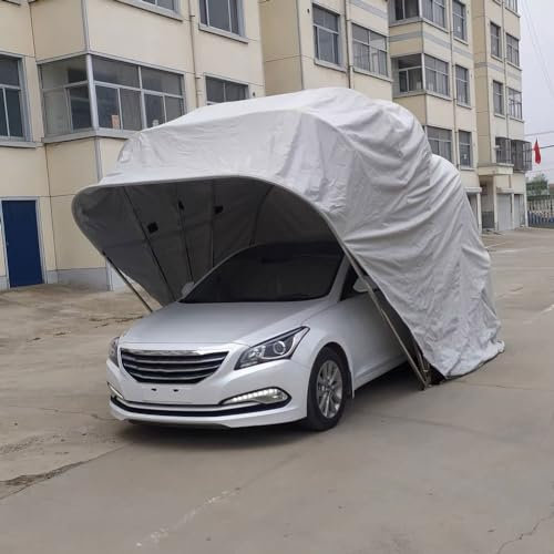 Cochera plegable portátil con protección solar, fácil montaje para refugio y sombra de vehículos al aire libre