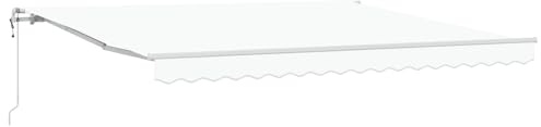 IKAYAA Tenda Retrattile elettrica Tenda da Sole 400x300 Tenda Retrattile Automatica Resistente ai Raggi UV con elecomando manovella-Bianco-400 x 300 cm