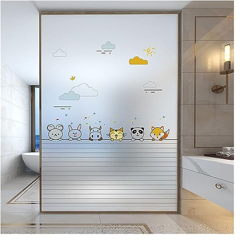 Lámina esmerilada para ventana, sin pegamento, vinilo opaco para decoración del hogar, efecto vitral, fácil de aplicar, láminas decorativas para ventanas