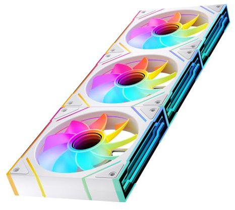 TZMRIT PRISM4EX - Ventola per PC Infinite Mirror ARGB da 120 mm, con controllo PWM e effetto ARGB, per PC RGB, 120 mm (WH Reverse Flow-X3)