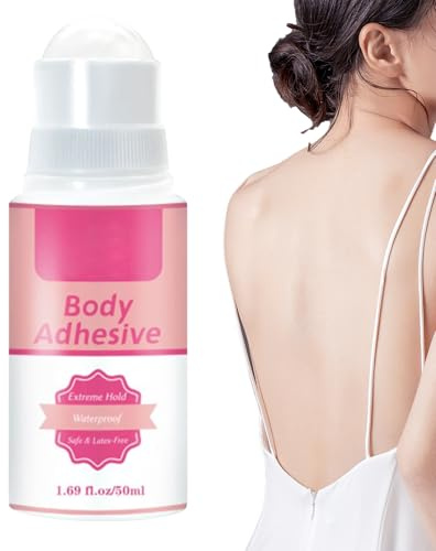 Qumiuu Adhesivo para la piel para ropa - Pegamento para ropa en la piel - Resistente al sudor Cinta líquida para medias teatrales Disfraces Medias Tirantes de sujetador Body Pelucas