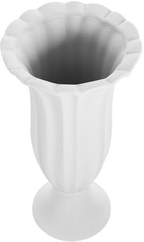 VICASKY Vaso per Cimitero in Ceramica Stile Colonna Romana Portafiori Commemorativo per Lapidi e Tombe Decorazione Funeraria Resistente per Fiori Freschi e Artificiali