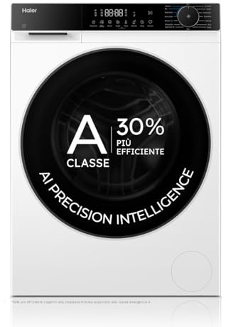 Haier X Serie 5 Lavatrice 12 Kg, 1400 Giri, Classe A-30%, Bianca | Vapore, Ciclo Refresh, Smart AI, Wi-Fi, App hOn, Libera Installazione, 60 Programmi, 85x60x66 cm, HW120-BP14357UIT