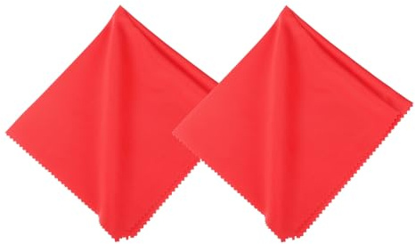 MECCANIXITY Eyeglasses Cloth Microfiber Cleaning Cloth for Eyeglasses Glasses Record Lenses Screens Cameras Cell Phone LCD TV Screens Tablets Laptop, Anti-Static 16 Red 2pcs