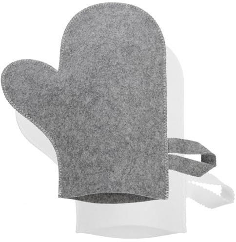CALLARON Felt Sauna Bath Gloves 2pcs Set Thickened Exfoliating Body Scrubbing Mitts for Dead Skin Removal Comfortable Bathing Supplies for Shower and Sauna Use