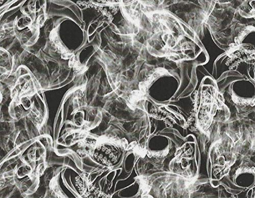 Wassertransferdruck Folie WTD I Totenköpfe Skulls Totenkopf schwarz I MST-Design I 1 Meter Film CA-R-065 in 50 cm Breite I Wassertransferdruckfilm WTP Hydrographics