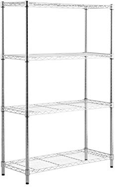 Racking Solutions VALUE RANGE - Chrome 4 Shelf shelving unit Huge 400kg storage capacity 1360mm H x 907mm W x 355mm D