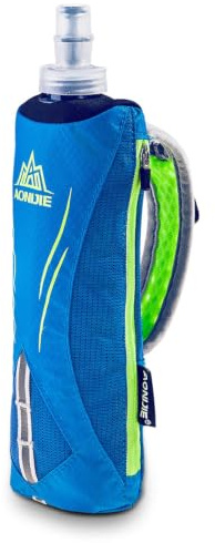 TRIWONDER Flaschenhalter mit 500ml Trinkflasche, Handheld Bottle für Laufen, Radfahren, Wandern, Camping (Blau)