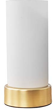 MiniSun | Modern Gold Touch Table Lamp with a Frosted White Glass Shade | Table Lamps, Home Décor & Improvement Essential | Includes 5W LED Bulb [3000K Warm White]