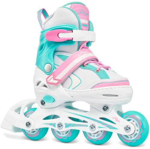 RAVEN Inline Skates Inliner Lia justerbar med LED-upplyst hjul, storlek 30–33 (18–20,5 cm)