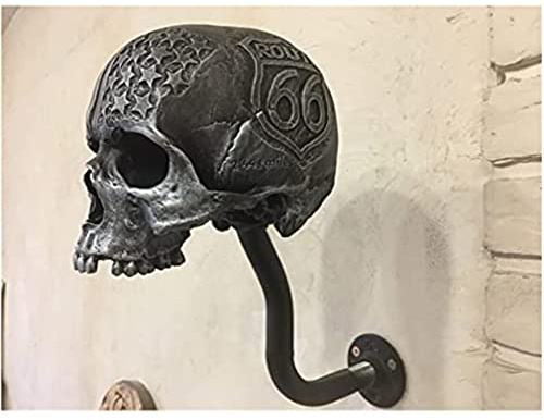 YFZCLYZAXET Motorcycle Skull Helmet Holder, Helmhalter Wand Skull Kopfhörerhalter Biker Helm, Motorradhelm Halterung Wand Für Mäntel, Fahrradhelmhalter Motorradhelme Baseball Helme Wandhalte (A)