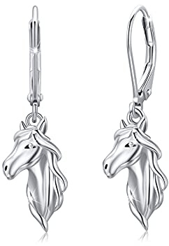CUOKA MIRACLE Ohrringe Pferde 925 Sterling Silber Mädchen Pferd Ohrhänger Tier Ohrringe Hypoallergene Pferde Schmuck für Damen Kinder Tochter Frauen Weihnachten Valentinstag Geschenke