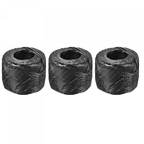 sourcing map Polyester Nylon Plastic Rope Twine Household Bundled for Packing Gardening Craft,450m Total Length,Black Pack of 3