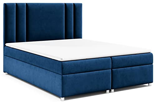 Best For Home Trinity K8 Boxspringbett mit 7-Zonen Bonell-Federkernmatratze | Boxspringbett 180x200 | Boxsprintbett mit Matratze Und Stauraum | Polsterbett 180x200 - Lieferung bis Bordsteinkante