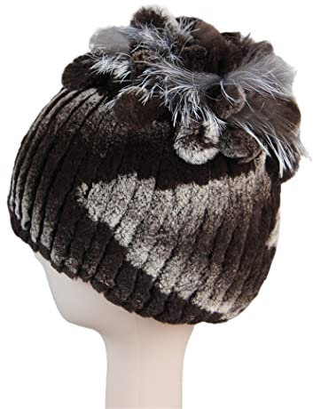 keusyoi Fellmützen für Frauen Winter Fell Strickmütze Damen Warm Schneemützen Damen Elegant Beanies Cap