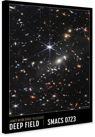 Deep Field – James Webb Space Teleskop – NASA – Weltraumkunst – moderne Wandkunst – eingewickelte gerahmte Leinwand, verschiedene Größen (A4 [30 cm x 20 cm])