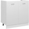 JUNZAI Armario Inferior de Fregadero, Mueble Cocina, Armario Despensero, Alacena de Cocina, Aglomerado Blanco 80x46x81,5 cm